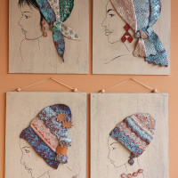 4 foulard in terracotta