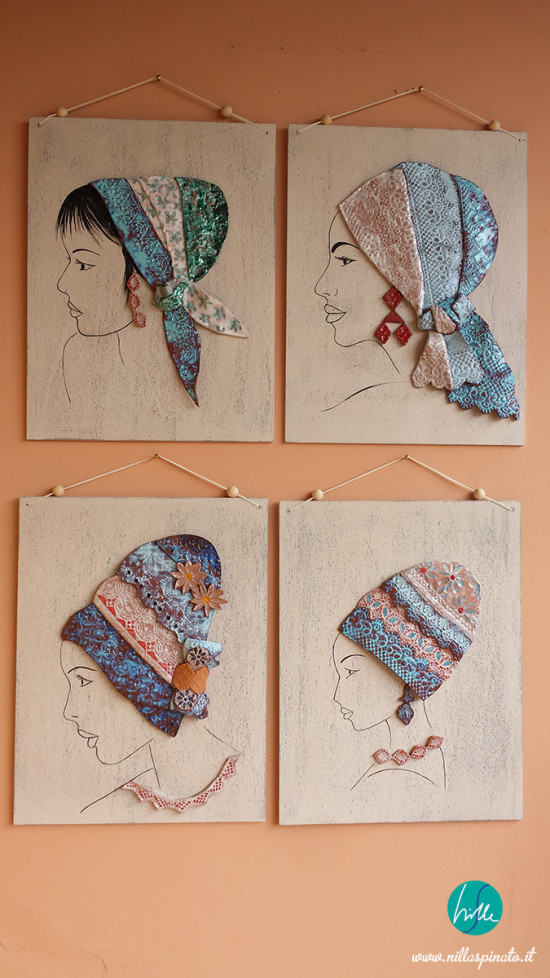 4 foulard in terracotta